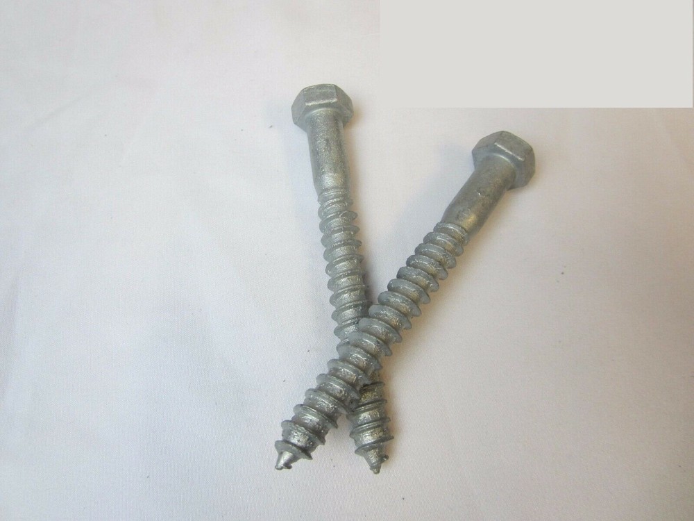 1/4 X 5 Hex Head Lag Screws With Washers Hot Dipped Galvanized 100 Pieces