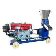 160 Feed Pellet Mill 3-Roller 8HP Diesel Engine 2.5/3/4/5/6/8mm Dies Animal Feed