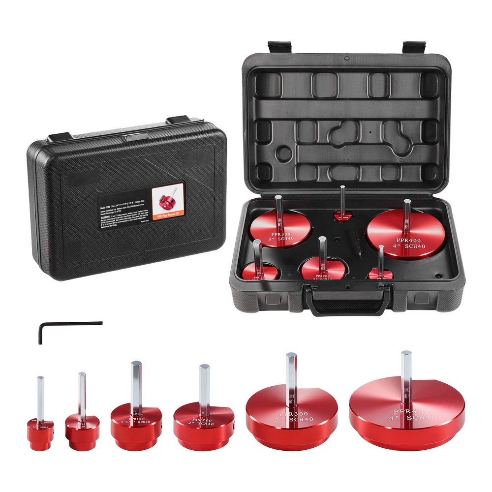 PVC ABS Pipe Reamer Kit 6Pcs -1″,1-1/2″, 2″, 3″, and 4″ Set for 1/2″ Drills Tool