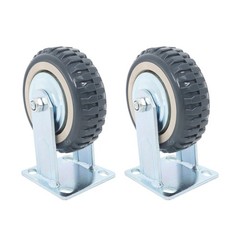 4PCS Heavy Duty Swivel Caster Fixed Wheel with Brake Set 6 inch Caster Wheels
