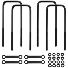 12 inch Square Bend U-Bolt Kits, Heavy Duty Steel Square U-Bolts with 6 inch Tie