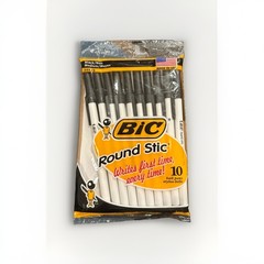 Vintage 1990’s BIC Round Stic Ballpoint Pens Black Medium 10 Cnt New Sealed