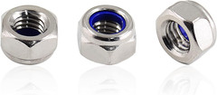 50Pcs M6 X 1.0Mm Hex Lock Nuts, 304 Stainless Steel Self-Locking Nuts Nylon Inse