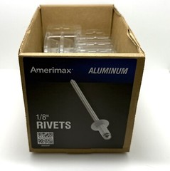 One box of 12 x 100 Amerimax ALUMINUM 1/8″ RIVETS White 100 Per Pack (1200 pcs)