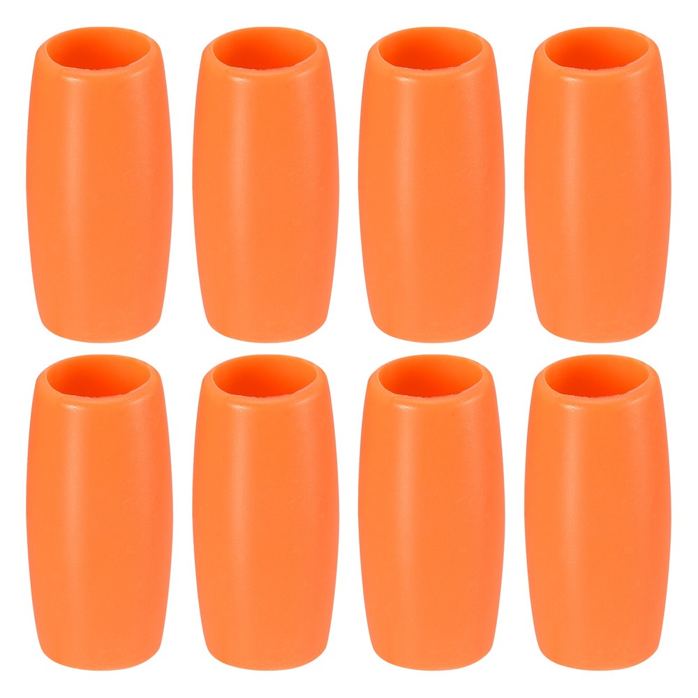 8pcs Silicone Straw Tips for 1/2 Inch(12mm) OD Stainless Steel Straws, Orange
