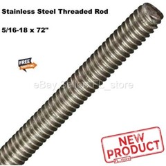 Stainless Steel Threaded Rod 5/16-18 x 6 Feet All Thread Grade 18-8 72″ Length