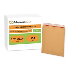 100 – 9.75×12.25 Kraft Rigid Photo Document Mailers Cardboard Envelopes 28 pt.