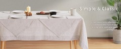 Linen Tablecloth 100% Pure Linen Table Cloth for Rectangle Tables Machine