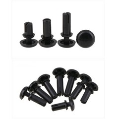 Black Plain Nylon Rivets Plastic Push Button Fit 2mm 3mm 4mm 5mm 6mm