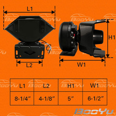 200W PA Siren Horn Speaker 180° 8 Ohms 125-135dB IP66 Waterproof for Police