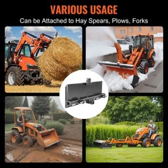 3/8″ 3-Point Attachment Adapter Hitch Adjustable Skid Steer Loader Tractor