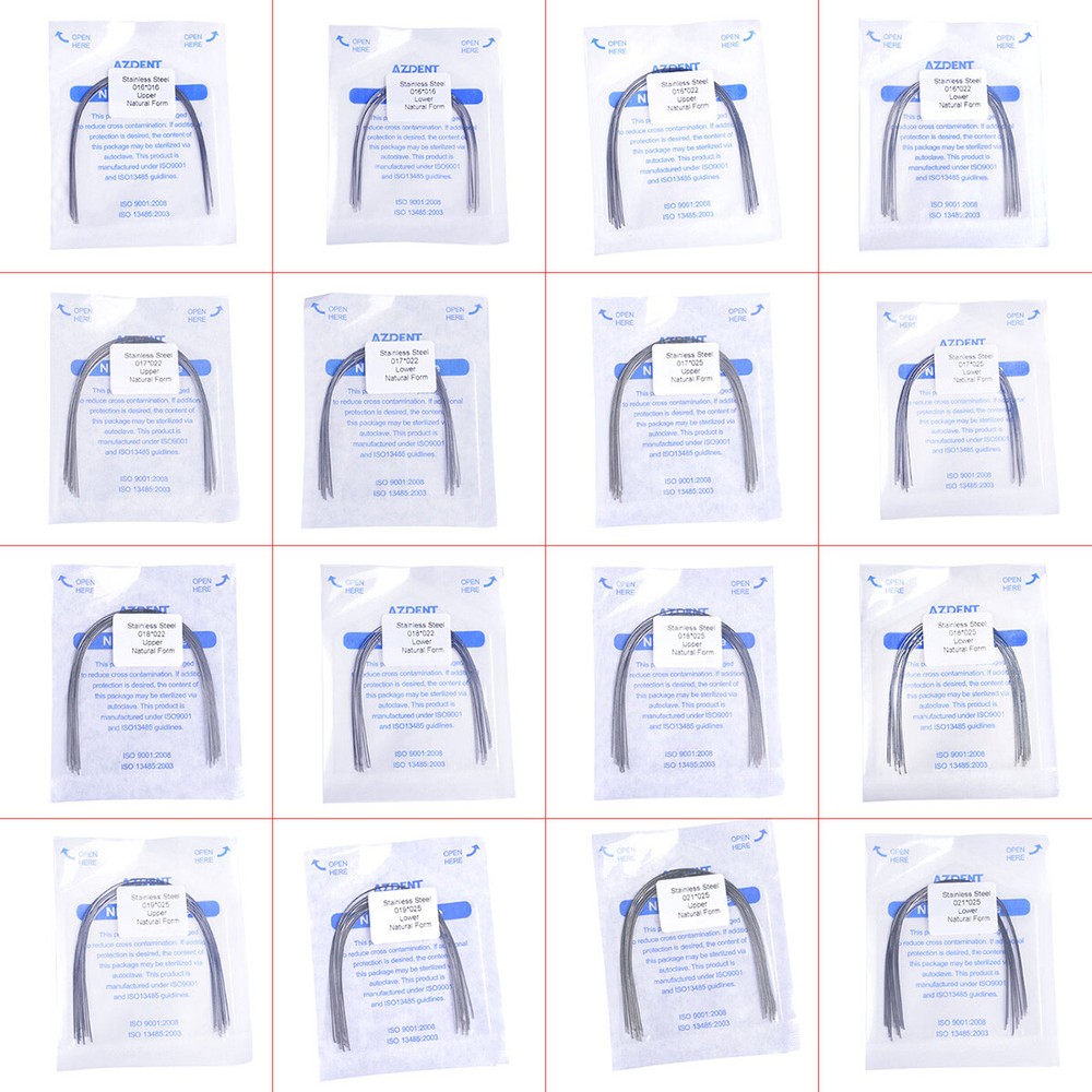 AZDENT Dental Orthodontic Arch Wires Ovoid/Nature Stainles Steel Rectangular