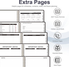 2027 Planner, Hardcover Weekly and Monthly Calendar Planner, January 2027 – Dece