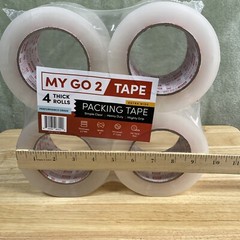 My Go 2 Tape Performance Grade 3″ Extra Wide 2.7 Mil 110-Yard Packing 4 Roll Pac