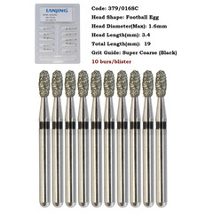 Dental Diamond Burs Football FG 368/023C 379/023 Egg Coarse Fine Grit High Speed