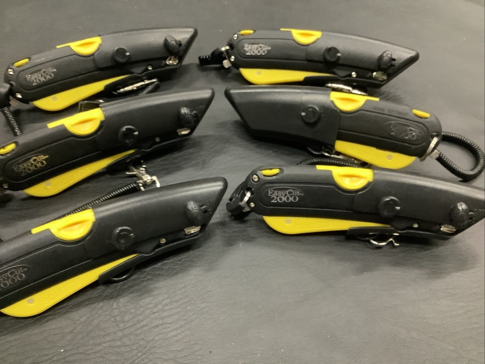 Lot of (6) Easy Cut 2000 Yellow Safety Box Cutter Knife