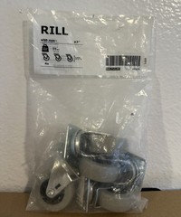 Brand New Ikea RILL castor, grey, 50 mm, 966.713.00, pack of 4