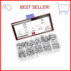 DYWISHKEY 310 Pieces Metric 304 Stainless Steel Hex Nuts Assortment Kit for Scre