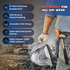 Updated Full Brim Hard Hat Vented Padded Osha Type 1 Class C Construction Safety