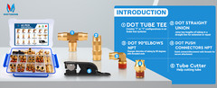 MICTUNING 43 PCS Brass DOT Air Brake Line Fittings Assortment Kit,1/4″ 3/8″ 1/2″