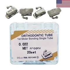20sets Dental Orthodontic Buccal Tubes Bondable Roth MBT 1st 2nd Molar 0.022″ 2G