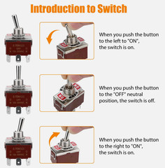 HEAVY DUTY DPDT ON-OFF-ON TOGGLE SWITCH 20A 125V, 15A 250V Screw Terminals USA