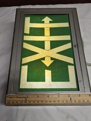 Old School Illuminated EXIT Sign Light Box, Hardwired Wall Mount – Novelty