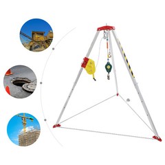 2600lbs Safety Confined Space Tripod Rescue Tripod Winch Adjustable 5.2-8ft Legs