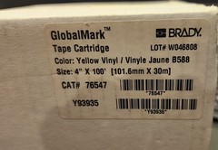 GlobalMark 76547 Yellow Vinyl 4″X100′ Tape Roll