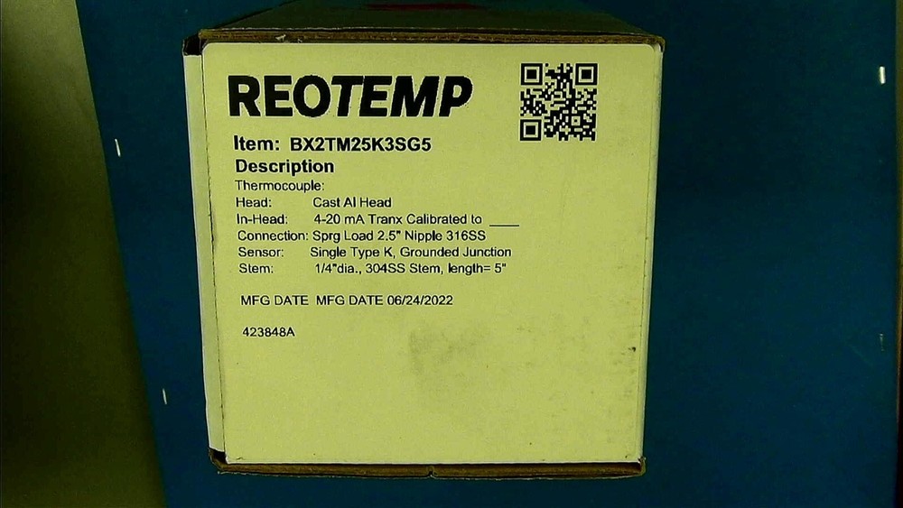 REOTEMP BX2TM25K3SG5 1/4″ STEM TYPE K, TRANSMITTER