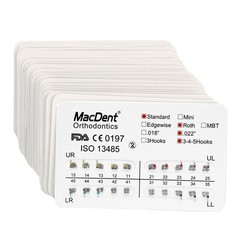 MacDent Dental Orthodontic Brackets Braces Standard Roth.022 Hooks 3-4-5 FDA