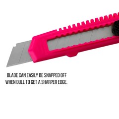 20 Safety Box Cutter Utility Knife Retractable Snap off Razor Blade NEON PINK