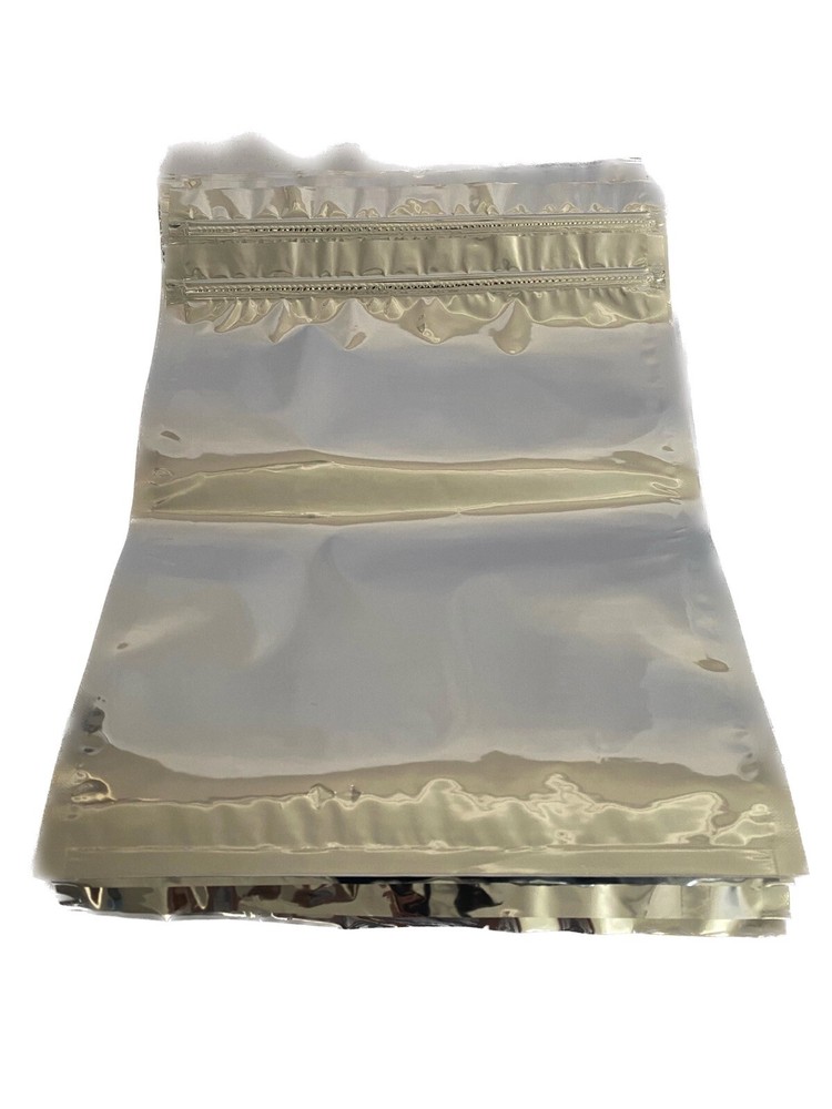 (71) Ziplock Style Mylar Bags Silver On Both Sides 13-1/4” H 10-3/4” W