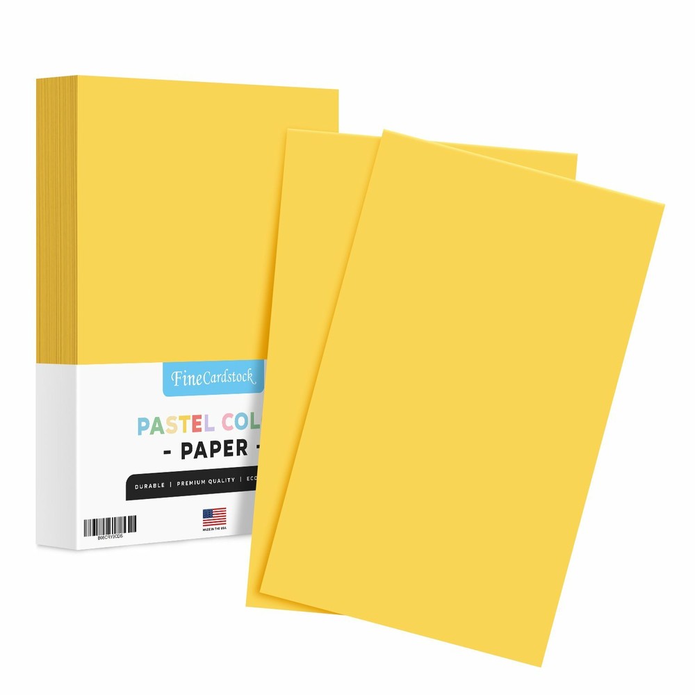 8.5 x 14 Goldenrod Pastel Color Paper, Legal Size, 20lb Bond (75gsm), 100 Sheets