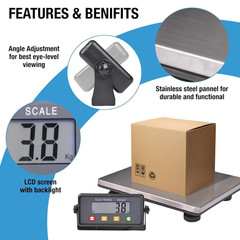 Large Shipping Scale, 440Lb/0.2Lb Digital Postal Scale with Tare/Count/Auto-Off