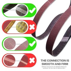 12 Pcs 1×30 Sanding Belts Aluminum Oxide 80 120 150 Grits for Sander