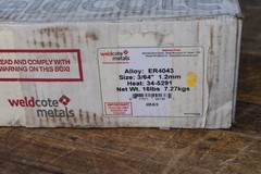 Weldcote Metals alloy 4043, mig welding wire 0.35, 3.70 pounds.