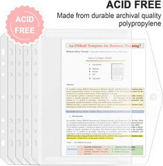 8.5X5.5 Binder Pockets, Poly Mini Binder Pocket 5.5 X 8.5 Inches, 7-Hole Punched