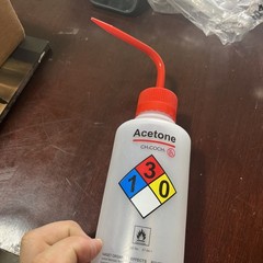 Acetone Wash Bottle, 500ml – Wide Mouth, Pre-Labeled – LDPE – Eisco Labs