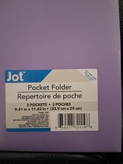 3 Pocket Folder Lavender Color, Plastic, 9.5 X 11