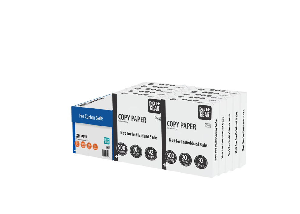 Pen+Gear Copy Paper, 8.5 x 11, 92 Bright White, 20 lb,10 Ream Case 5,000 Sheets