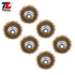 6 Pack Wire Cup Brush 4″ Coarse Crimped Cup Brush for Grinders with 5/8″ Arbor