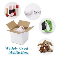 SPEPLA Shipping Boxes 6x6x6 Set of 6, White Corrugated Inches, white