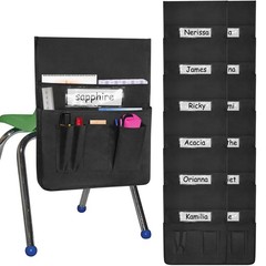 DVQQDVE Chair Pockets for Classroom 15 x 19 Inch Chairback Buddy Pocket Chart…