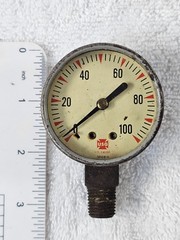 Vintage USG Pressure Gauge 100 PSI Steel Case Industrial Steam Air Gas 12108-1