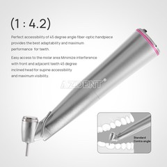 Dental LED 45° Clean Head 1:4.2 Increasing Contra Angle Low Speed Handpiece USA