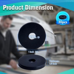 Rubber Washer 30Pcs 1 Inch OD x 1/4 Inch ID x 1/8 Inch Thickness, Flat Washer…