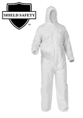 25 Pieces 55G Microporous Coverall with Hood White Color Size Xlarge