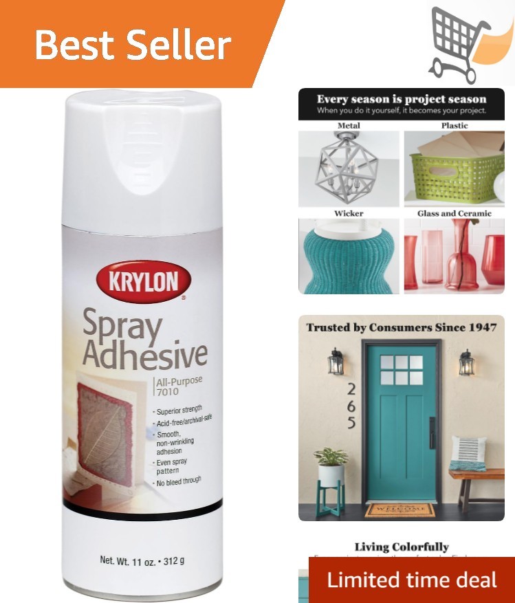 All Purpose Spray Adhesive 11oz Clear Non-yellowing Craft Fabric Art Projects