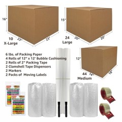 UBMOVE 7 Room Bigger Boxes Kit 78 Boxes + Packing Supplies